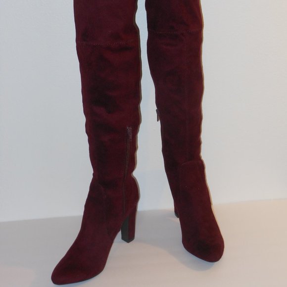 UNISA BURGUNDY OVER THE KNEE BOOTS SIZE 9.5 MEDIUM - Picture 10 of 10
